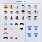 iFealClear 18 Pcs Brass Faucet Adapter Kit, Kitchen Sink Aerator Adapters with 4 Pcs Removal Wrench Tools, Male Female Connectors for Faucet with Removable Aerators to Water Filter, Garden Hose, Rv