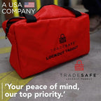 TRADESAFE Lockout Tagout Bag for Loto Devices - Polyester Canvas Lock Out Tag Out Kit, Heavy Duty Lockout Bag with Handles, 9-3/8 x 5-1/2 x 4-5/16 inches
