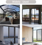 Window Screen Replacement Kit, 59'' x 106'' Fiberglass Screen Mesh with Rolling Tool and Screen Retainer Spline, DIY Adjustable Screen Door Mesh for Window, Door and Patio, Black