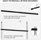STORAGE MANIAC Hanging Closet Rod, Adjustable Width and Height Closet Hanging Organizer, Space-Saving Clothes Hanging Bar, Closet Extender Hanging Rod Double Closet Hanging Rod, 2 Pack Black