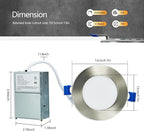 CycevSun Brushed Nickel Recessed Lighting 4 Inch with Night Light 16 Pack, Canless Ultra Thin Wafer Downlight Outdoor Exterior Soffit, Dimmable & 5CCT Selectable, 9W, ETL & Energy Star