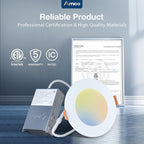 Amico 24 Pack 4 Inch 5CCT Ultra-Thin LED Recessed Ceiling Light with Junction Box, 2700K/3000K/3500K/4000K/5000K Selectable, 10W Eqv 60W, Dimmable Can Light, 800LM High Brightness Downlight - ETL&FCC