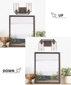 Vanity Lights for Bathroom, HWH Farmhouse 2 Light Vanity Wall Lamp with Oil-Rubbed Bronze Finish, Wall Lighting Over Mirror, Dressing Table, Powder Room, 5HLT63B-2W ORB