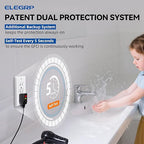 ELEGRP GFCI Outlet 15 Amp, Self-Test GFI Electrical Outlet with Narrow Design, GFCI Receptacle with LED Indicator, UL Listed, White, Wall Plate Included, 5 Pack