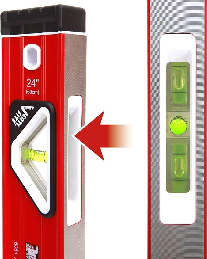 Goldblatt 3-Piece Torpedo Level Set - 9", 24", 48" Spirit Level Included, Aluminum Alloy Construction