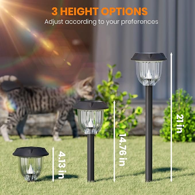 AOSEA 2 Pack Solar Pathway Lights Outdoor Waterproof - Auto RGB Color Changing Solar Lights, IP65, 12H Bright, Durable Plastic - Perfect for Garden & Walkway【RGB Flash Mode Only】