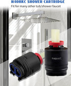 N40HKC Shower Cartridge Replacement for Tub/Shower Faucet, 40mm Shower Faucet Cartridge Black