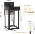 Solar Wall Lights Outdoor Waterproof with 3 Lighting Modes & Motion Sensor, Dusk to Dawn Exterior Porch Light fixtures, Solar Wall Lantern Fixture for Garage Patio Yard Garden