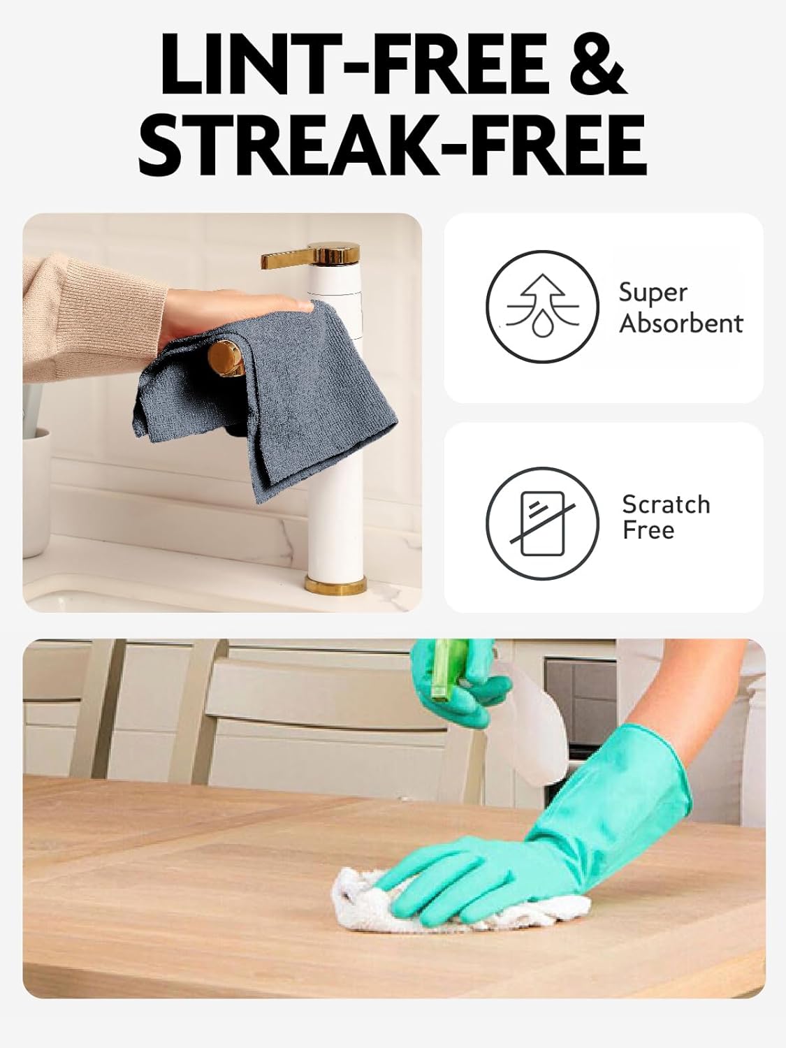 Fantasticlean Microfiber Cleaning Cloth Roll -675 Pack, Tear Away Microfiber Towels, 12" x 12", Reusable, Washable, Ultra Absorbent for Car, Home Supplies, Shop (9 Rolls of DimGray)