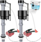 Universal Toilet Flusher Replacement Kit, Toilet Fill Valve and 2-Inch Flapper Replacement Kit, Toilet Parts Inside Tank Kit, Adjustable, Quiet and Easy to Install (2-Pack)