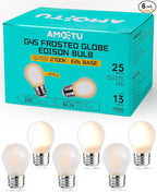 Frosted 25 Watt Light Bulbs E26 Warm White 2700k Dimmable Small Vintage Edison Bulbs G45 Low Watt Globe for Ceiling Fan,Pendant Lights,Vanity Light,Table Lamp,Bedroom and Bathroom Create Cozy Ambiance