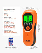 VEVOR Stud Finder Wall Scanner, 5 in 1, Electronic Wall Stud Detector with Smart Sensor, High-Definition LCD Display and Audio Alarm, for the Center and Edge of Metal, AC Wire, Joists, Pipes, Orange