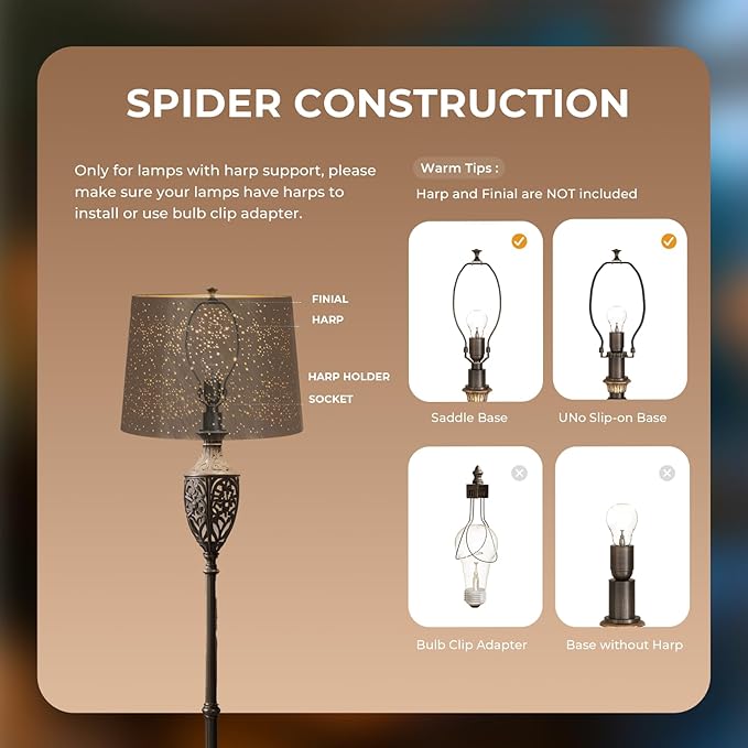 Large lampshade, drum lamp shades,desk lamp shade, and floor lamp shade are 12 "Top x 14" Bottom x 10 "Hight, used for bedrooms, living rooms, and college dorm room