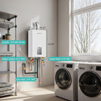 FOGATTI Tankless Water Heater Propane, Indoor Installation Up to 4.0 GPM, 90,000 BTU Instant Hot On demand Water Heater for Homes, Apartments and Commercial Settings, InstaGas Classic 90 Series