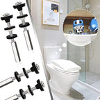 Universal Toilet Tank to Bowl Bolts Kit, Heavy Duty Toilet Bolts, Waterproof Stainless and Rubber Washers Gaskets with Extra Long Nut Screw for Fastening (Silver) (4, Long)