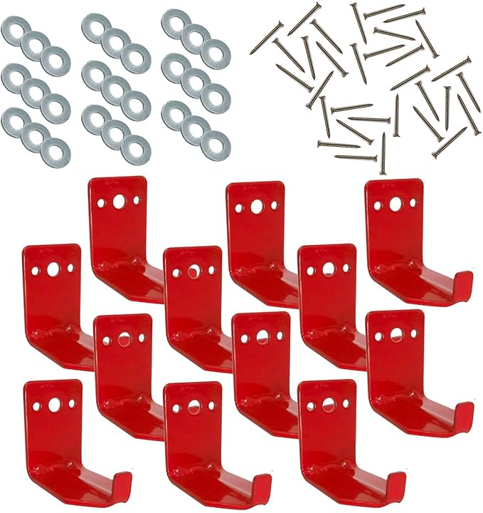 Fire Extinguisher Mount, Wall Hook, Fire Extinguisher Bracket up to 40 lbs Extinguishers, Suitable for Big and Small Fire (12 Brackets)