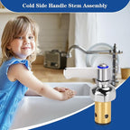 Replacement 002713-40 Cold Side Handle Stem Replacement Assembly Fit for All T&S Faucets, Brass Spindle Assembly Cartridge Faucet Valve, Blue