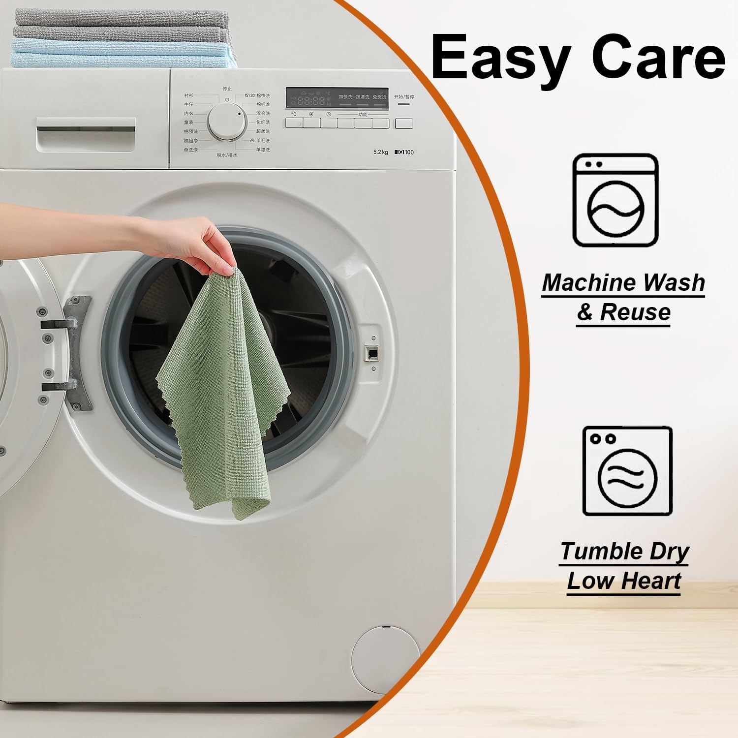 80 Pack Microfiber Cleaning Cloth Roll,Lint Free Rags & Tear Away Reusable Towels Washable Scratch,Ultra Absorbent Dish Rags(12" x 12") for Car Kitchen Home Garage-Green