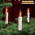Christmas Flicker Flame Light Bulbs, 12 Pack Crystal Clear Flickering Light Bulbs, 1 Watt C7/E12 Candelabra Replacement Bulb for Electric Candle Chandelier String Lights Halloween Christmas Decoration