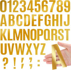 441 PCS 42 Sheets Letter Stickers Large Mailbox Numbers and Letters Self Adhesive Vinyl Waterproof Alphabet Number Stickers for Mailbox House Address,Crafts,Car, Poster,Classroom Decor (4 Inch,Gold)