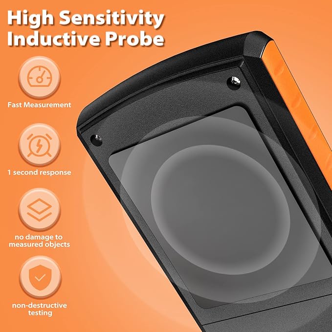 Pinless Wood Moisture Meter, Upgraded Version Inductive Pinless Tools Intelligent Moisture Meter Digital Moisture Meter for Wood (Range 4% - 80% RH; Accuracy: 0.5%), MD918