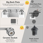 4-Light Bathroom Light Fixtures, 27" Modern Vanity Lights Over Mirror with Clear Glass Shades, Brushed Nickel Wall Sconce, Classic Wall Light Fixture for Mirror Living Room Cabinet Bedroom Porch