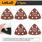 LEILUO 120 Pcs 90MM Oscillating Multi Tool Sandpaper Accessories Fits 3-1/2 Inch Pads Compatible with DeWalt Bosch Milwaukee and More
