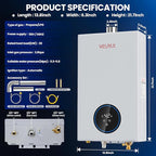 Propane Tankless Water Heater, 4.74GPM 18L Indoor,Constant propane water heater,Instant Hot Propane Gas water heater with Fahrenheit Digital Display,Multi-Protection