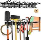 ELEAD 9-Pairs Heavy Duty Garage Tool Organizer Wall Mount Hooks, 48 Inches 730 lbs Garden Tool Organizer with Adjustable Hooks, Yard Tool Organizer for Garden, Yard, and Shed