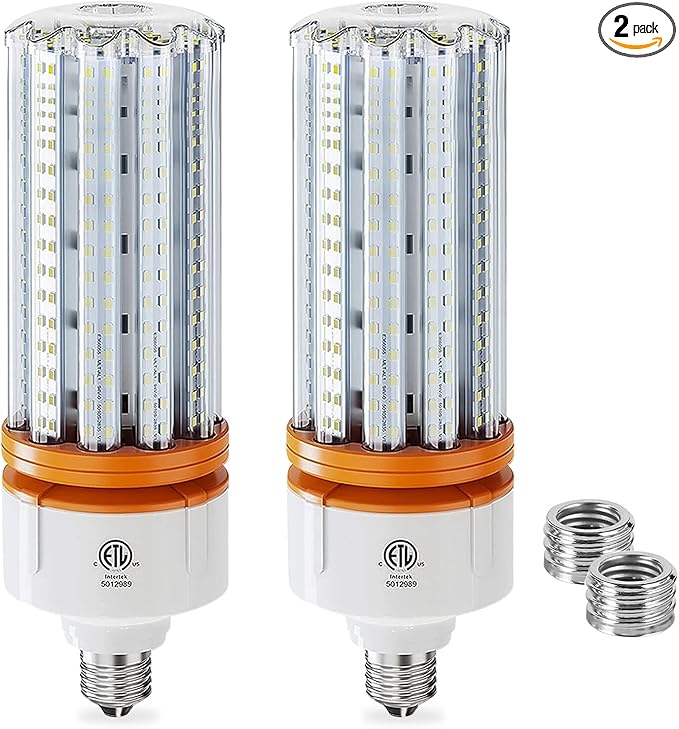 1000W Equivalent LED Corn Light Bulbs, 2 Pack 100W Led Corn Bulb 5000K Daylight White E26 E39 for Large Area Lighting, Warehouse，High Bay Lighting Wide Application