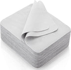 100 Pack Microfiber Glasses Cleaning Cloth, Ultra Soft Eyeglasses Wipe Suede, Washable Cleaner for Lens, Screens, Cameras, Phones, Electronics (7×6 Inch, Gray)