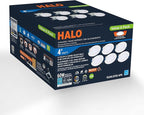 HALO 4 inch LED Recessed Ceiling Light 6-Pack Canless Dimmable with Selectable Lumens and Selectable Color Temperature 2700K-5000K Indoor Outdoor Wet Location Airtight Ultra Slim HLB4LSFS5-6PK