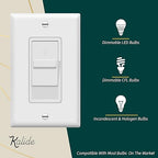 TOPGREENER Digital Dimmer Light Switch for 200W Dimmable LED/CFL Lights, Single Pole Led Slide Dimmer Switch, Neutral Wire Not Required, Wall Plate Included, UL Listed, TGDS1-W-10PCS, White,10 Pack