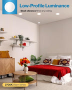 Sunco 48 Pack Recessed Lighting 6 Inch LED, Canless Ceiling Lights Slim with Junction Box, 850 LM, 14W (100W Equivalent), 2700K Soft White, Dimmable, Wafer Thin, 50000 Lifetime Hours ETL.