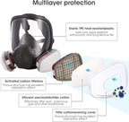 Full Face Respirator Mask: 6800 Gas mask Respirator Mask with Filters 6001 - Dust Mask Anti Fog Against Organic Vapor Fumes Gases for Spray Paint Chemicals Epoxy Resin Welding Sanding（2 pcs）