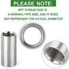 TAISHER 4PCS Stainless Steel Pipe Fittings, 3/4" NPT Female x 3/4" NPT Female Threaded, 2" Length Nipple Cast Pipe
