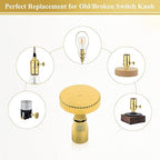DiCUNO Lamp Turn On/Off Switch Knobs Replacement, Metal Lamp Switch Knob for Universal Light Socket, Standard Size, Vintage Brass, 4-Pack