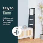 WOA WOA 4 Step Ladder for 10 Feet High Ceiling, Lightweight Foldable Ladder with Non-Slip Wide Pedals, Step Stool with Safe Handrail, Space Saving for Home, Kitchen, Indoor & Outdoor 300lbs - Black