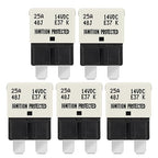 GLOSO Circuit Breakers E37 Auto (T1) Reset Low Profile ATC/ATO - (25A - 5 Pack)