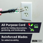 Iron Forge Cable 12 Gauge Extension Cord with Multiple Outlets - Black Heavy Duty Extension Cord 6 ft - 12/3 SJTOW, 3 Prong Lighted Outlet Cords