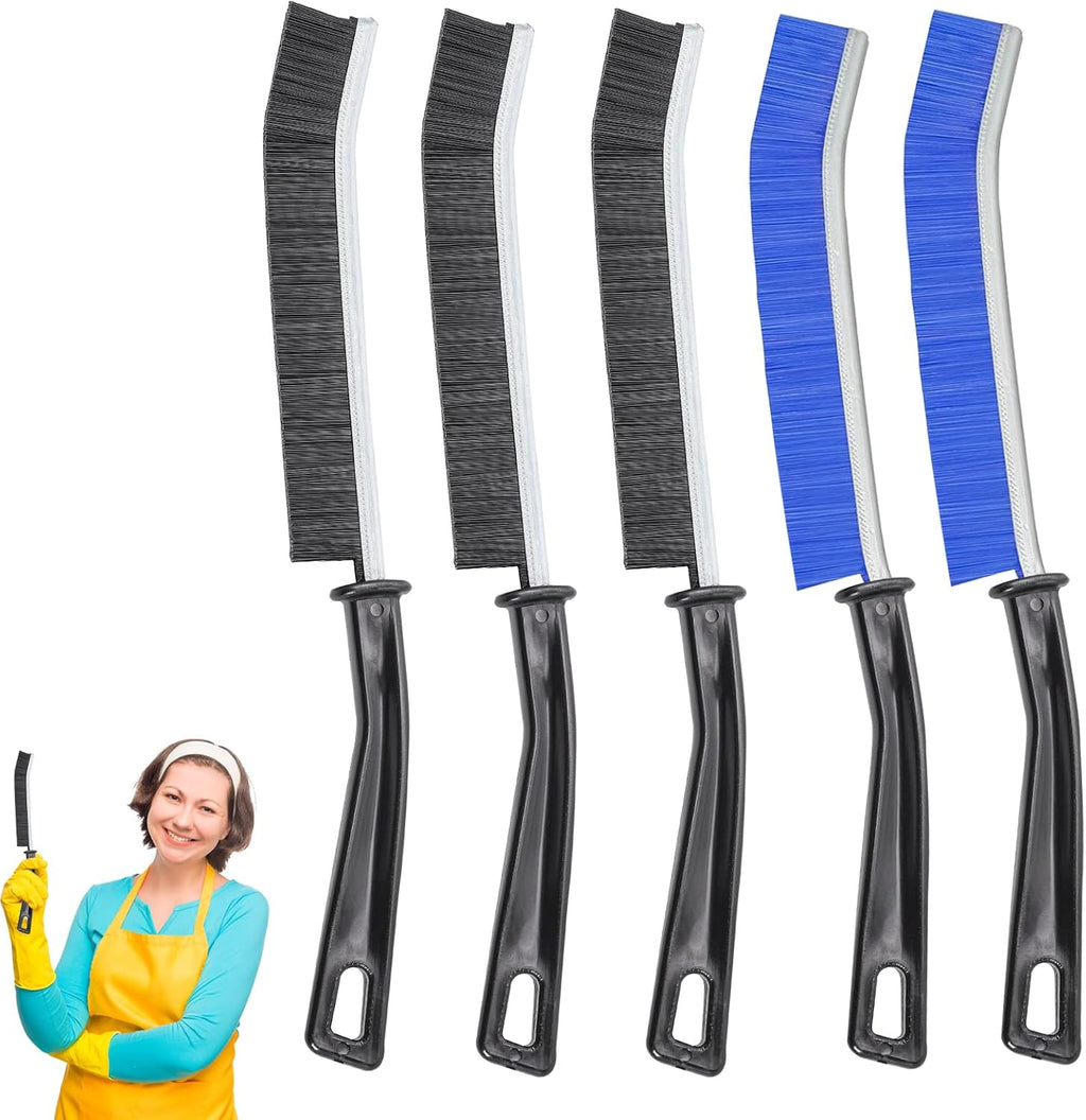 5Pcs Hard Bristle Crevice Cleaning Brush, Multifunctional Grout Cleaner Brush, Thin Gap Cleaning Brush Set, Small Cleaning Tools for Household Use, Kitchen, Bathroom, Toilet, Window Track,Tight Space