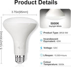 LED Flood Light Bulb Indoor, Dimmable BR30 Recessed Can Light Bulbs, 65 Watt Equivalent Efficient 9W, Daylight White 5000K, E26 Standard Base, 800 LM 15000 Hour Lifetime, for Ceiling, Kitchen, 6 Pack