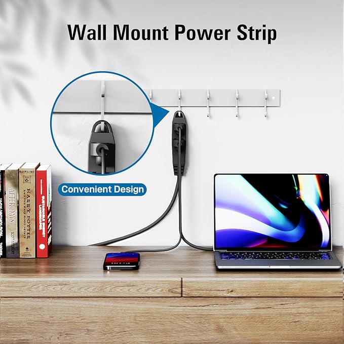 K KASONIC - 12-Feet 3 Outlet Extension Cord, UL Listed, 16/3 SJTW 3-Wire Grounded, 13 Amp 125 V 1625 Watts, Multi-Outlet Indoor/Outdoor Use, Black