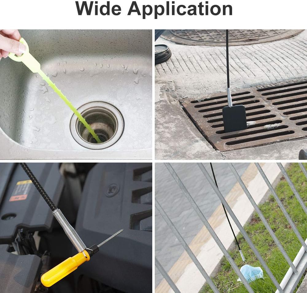 DR.PEN Flexible Grabber Claw Pick Up Reacher Tool (Drain Clog Remove Tool), With 4 Claws Bendable Hose Pickup Reaching Assist Tool for Litter Pick, Home and Kitchen Sink, Drains, Toilet (63 inch)