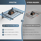 4 Pack Heavy Duty Garage Wall Shelving Set (2x3ft), Wall Mounted Garage Shelves 1000lbs Capacity, 24"x72" Shelf Storage Rack Floating Shelves, Black