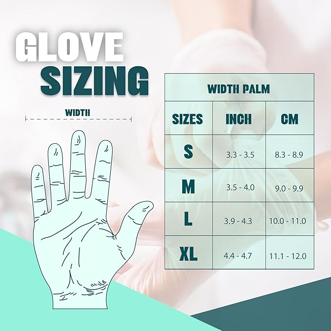 Medical Clear Vinyl Gloves Powder Free & Latex Free, Disposable, Food Safe
