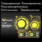 Weldpro MIG155GSV 155 Amp Inverter Flux Cored MIG/MIG/Stick/MMA Arc Welder with Dual Voltage 110/220V Welding Machine