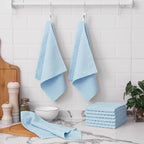 Kitinjoy Microfiber Cleaning Cloth, 12 Pack Soft and No Lint Microfiber Towels Cleaning Supplies, Absorbent Fast Drying Cleaning Rags for Housekeeping, Kitchen, Window, 12 x12 Inches, Light Blue