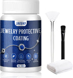 JAOJAO Jewelry Protective Coating, Jewelry Sealant with Brush and Cloth Transparent Texture Prevents Fading and Scratching for Gold Silver Platinum Gold Plating 100ml