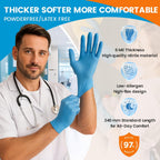 6 mil Disposable Nitrile Gloves, Heavy Duty Disposable Glove, Cooking Gloves, Latex Free, Powder Free (Blue of 100, X Large)